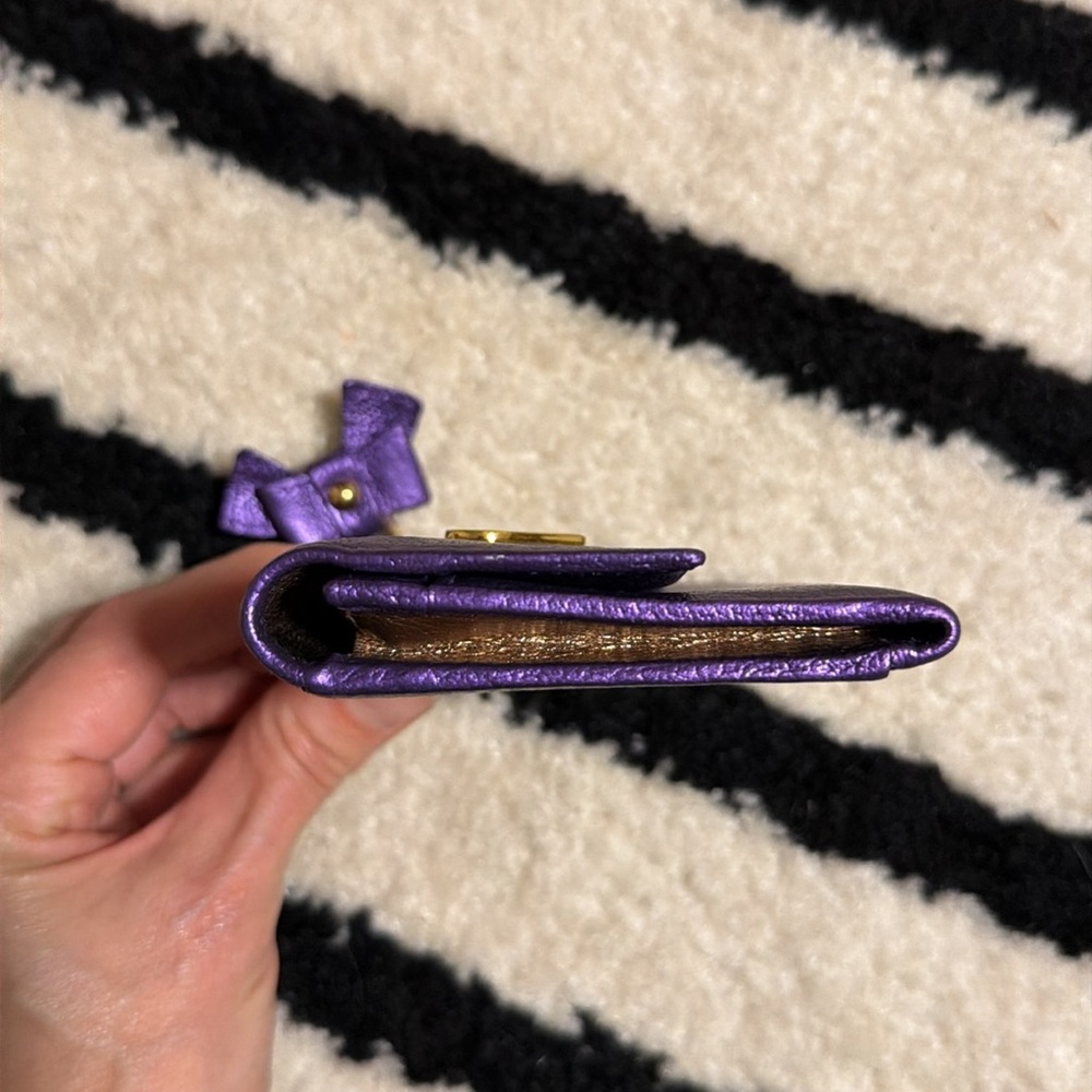 Dolce & Gabbana Metallic Purple Leather Wallet - Picture 10 of 10